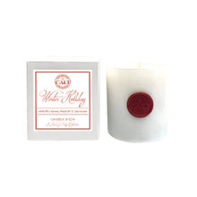 Winter Holiday - White Pine Spruce & Cedarwood  9 oz Soy Candle - Scents of Sicily Collection - Load image into Gallery viewer, Winter Holiday - White Pine Spruce &amp; Cedarwood  9 oz Soy Candle - Scents of Sicily Collection