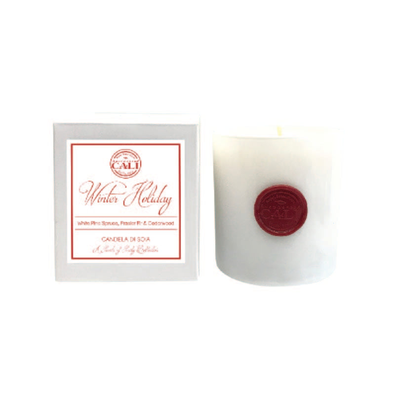 Winter Holiday - White Pine Spruce & Cedarwood  9 oz Soy Candle - Scents of Sicily Collection - Winter Holiday - White Pine Spruce & Cedarwood  9 oz Soy Candle - Scents of Sicily Collection